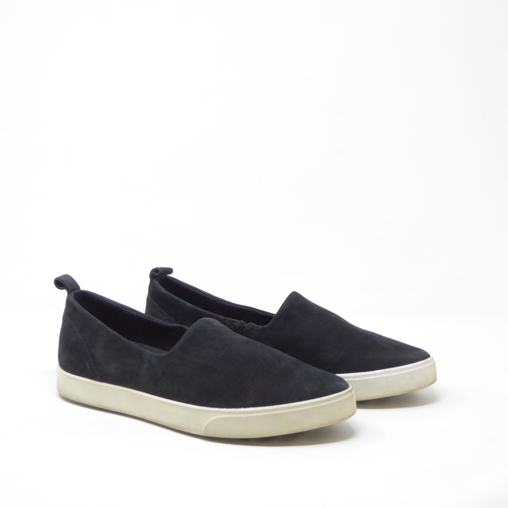 ECCO Gillian Womens Slip On Sneakers Black Suede Perforated Size 8 / 39